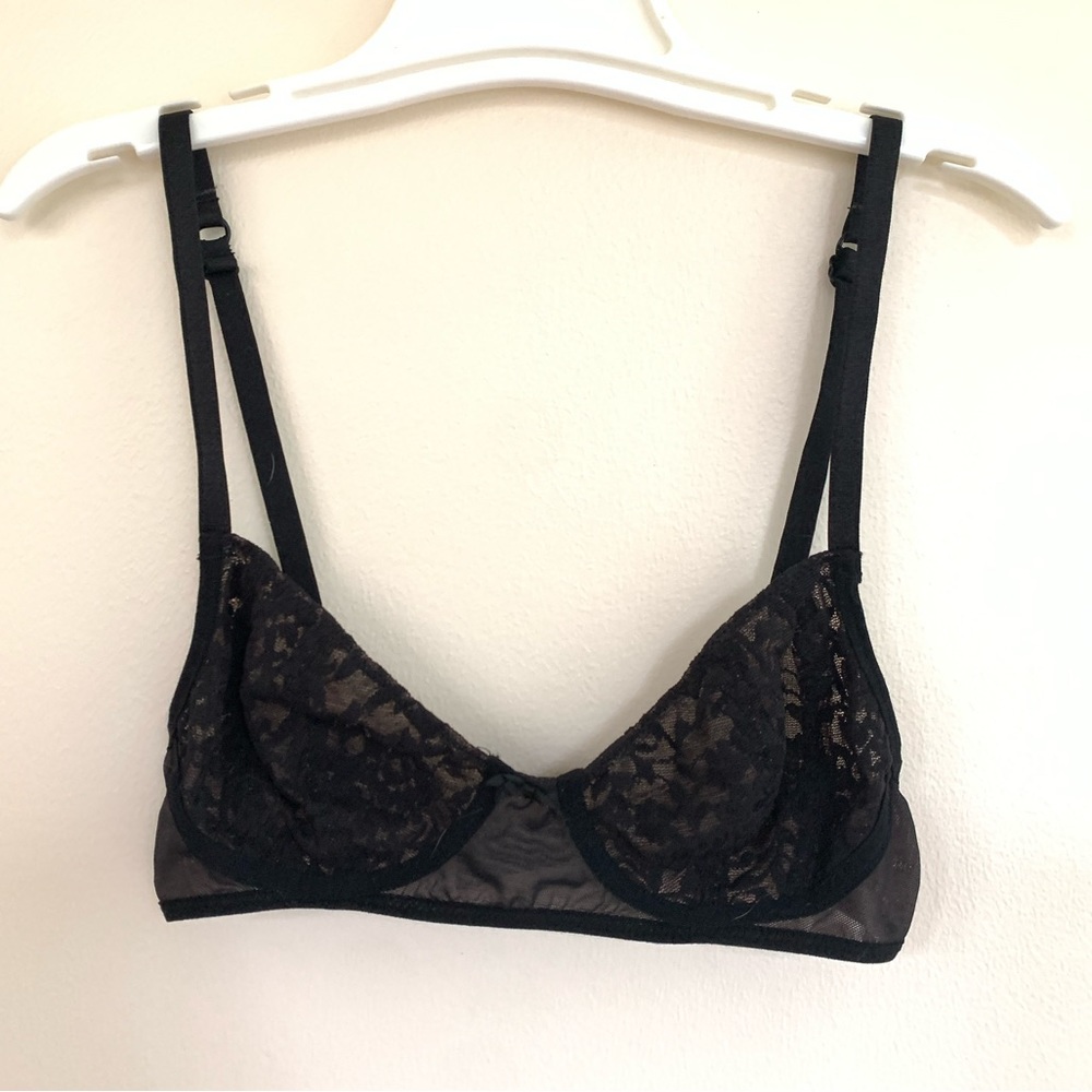 Black lace/sheer DKNY bra/bralette